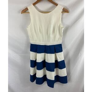 NWT INA Striped Bottom Sleeveless Fit and Flare Dress Small